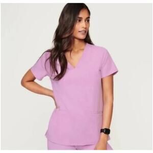 FIGS Limited Edition Casma Slim Scrub Top 2 Pocket Women Small Iris Lilac Purple